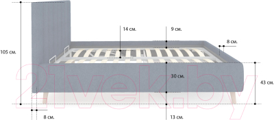 Каркас кровати Сонум Alma 90x200 (экокожа графит)