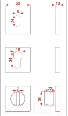 Накладка на цилиндр Cebi ET SQ МР21 (белый)