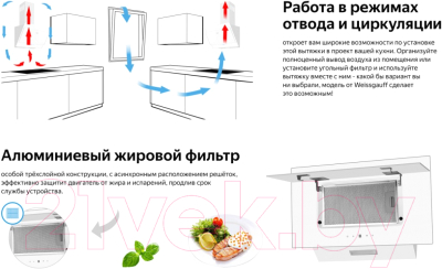 Вытяжка наклонная Weissgauff Phact 60 WH Sensor