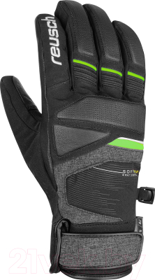 Перчатки лыжные Reusch Storm R-Tex XT / 6001216-7679 (р-р 7, Black/Black Melange/Neon Green)