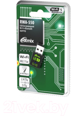 Wi-Fi/Bluetooth-адаптер Ritmix RWA-550 USB