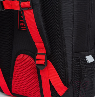 Школьный рюкзак Grizzly RB-156-1m (черный/красный)