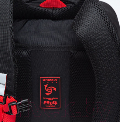 Школьный рюкзак Grizzly RB-156-1m (черный/красный)