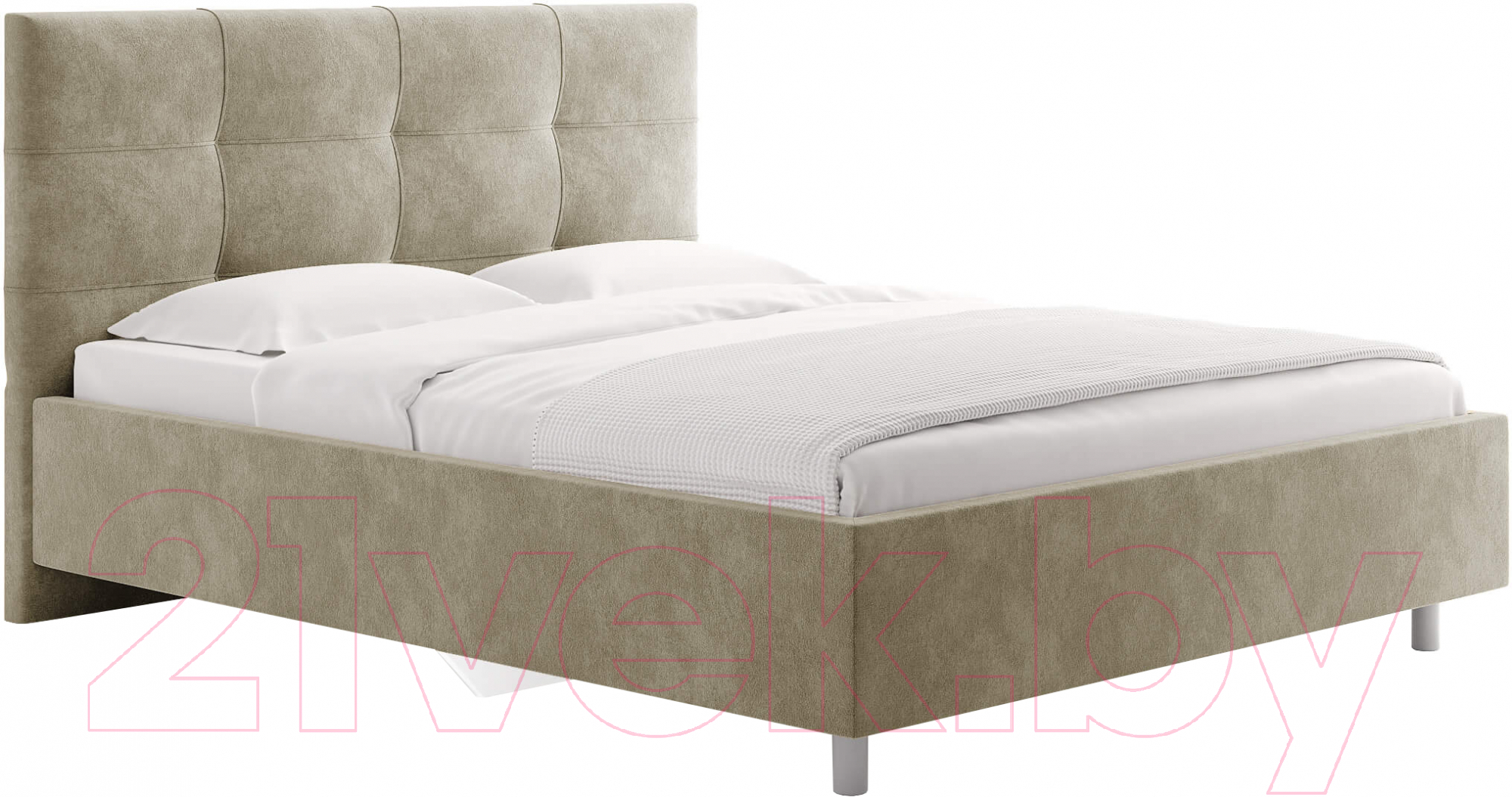 Каркас кровати Сонум Caprice 180x200 (микровелюр кремовый) — фото 1