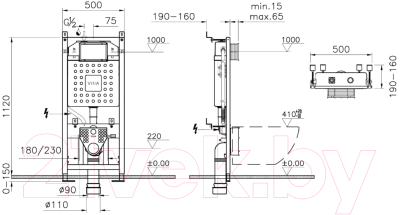 Унитаз подвесной с инсталляцией VitrA 9830B003-7207