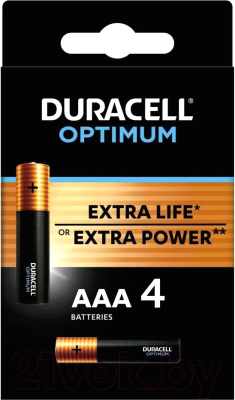 Комплект батареек Duracell Opti AAA (4шт)