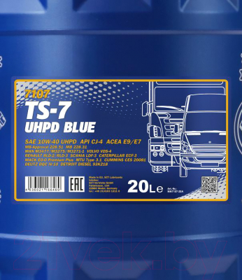 Моторное масло Mannol TS-7 UHPD Blue 10W40 E6 API CJ-4 / MN7107-20 (20л)