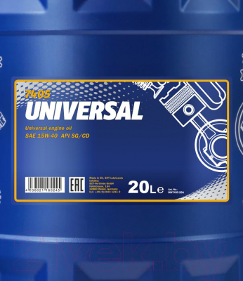 Моторное масло Mannol Universal 15W40 SG/CD / MN7405-20 (20л)