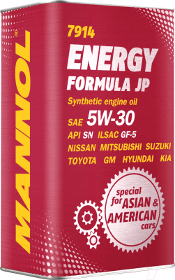 Моторное масло Mannol Energy Formula JP 5W30 API SN / MN7914-4ME (4л)