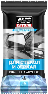 Изображение товара Влажные салфетки для автомобиля AVS Для Стекол и Зеркал AVK-200 / A78101S (25шт)