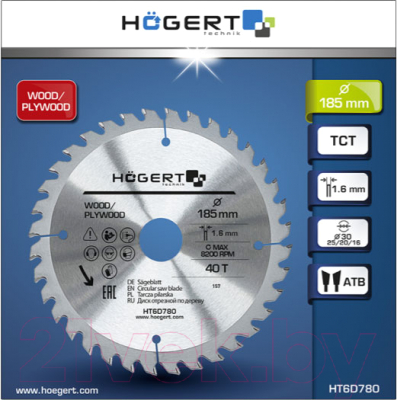 Пильный диск Hoegert HT6D780