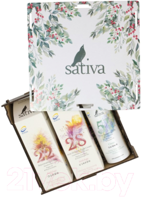 Изображение товара Набор косметики для лица Sativa Легкая забота Флюид день №22+Флюид ночь №28+Молочко №51