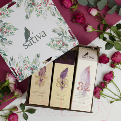 Изображение товара Набор косметики для лица Sativa Сыворотка день №77+Сыворотка ночь №88+Крем-маска №32