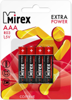Комплект батареек Mirex R03 AAA / 23702-ER03-E4 (4шт) - 