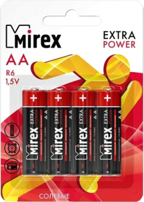 Комплект батареек Mirex R6 AA / 23702-ER06-E4 (4шт)
