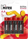 Комплект батареек Mirex R6 AA / 23702-ER06-E4 (4шт) - 