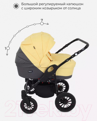 Детская универсальная коляска Rant Siena Duo 2 в 1 (10, серый/желтый)