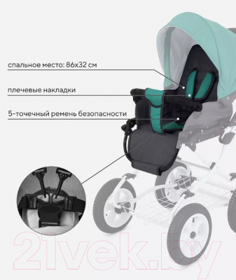 Детская универсальная коляска Rant Siena 2 в 1 (11, серый/темно-зеленый)