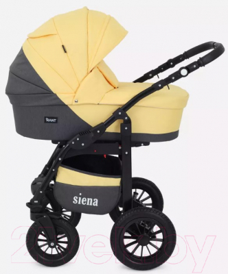 Детская универсальная коляска Rant Siena 3 в 1 (10, серый/желтый)