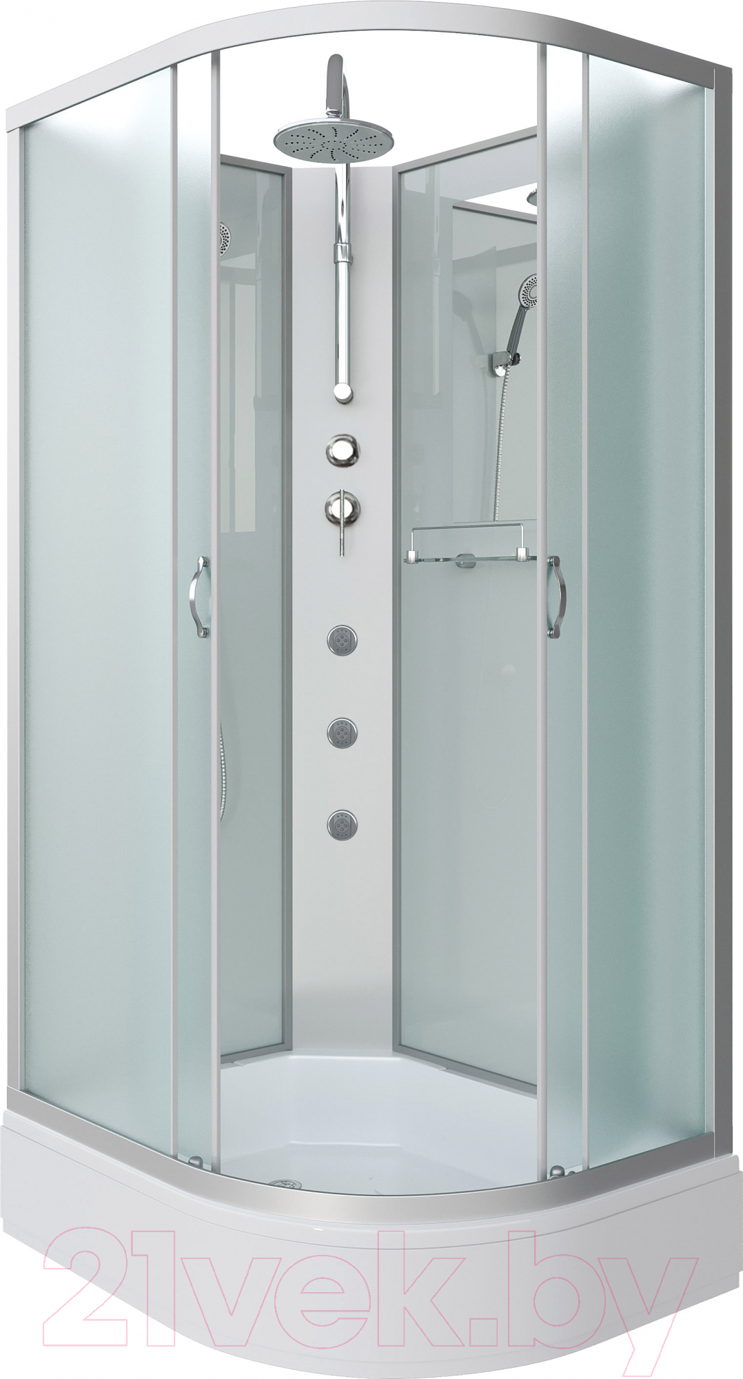 Душевая кабина Niagara NG-33084-14LBKTG 100x80 (матовое стекло)