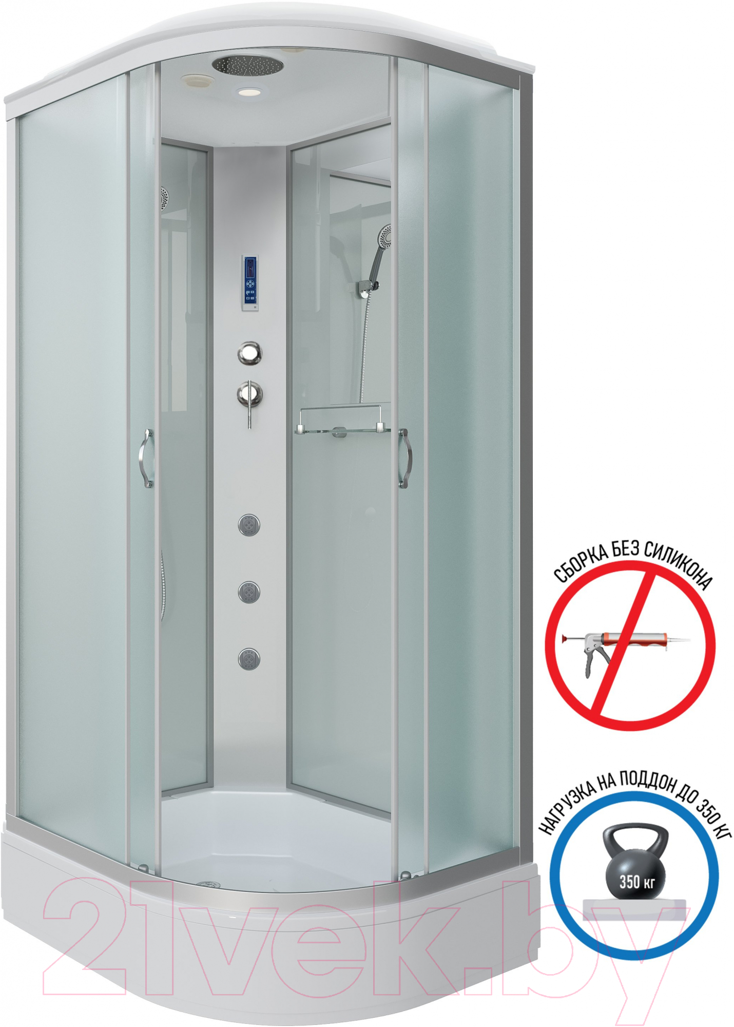 Душевая кабина Niagara NG-33084-14LF 100x80 (матовое стекло) — фото 2