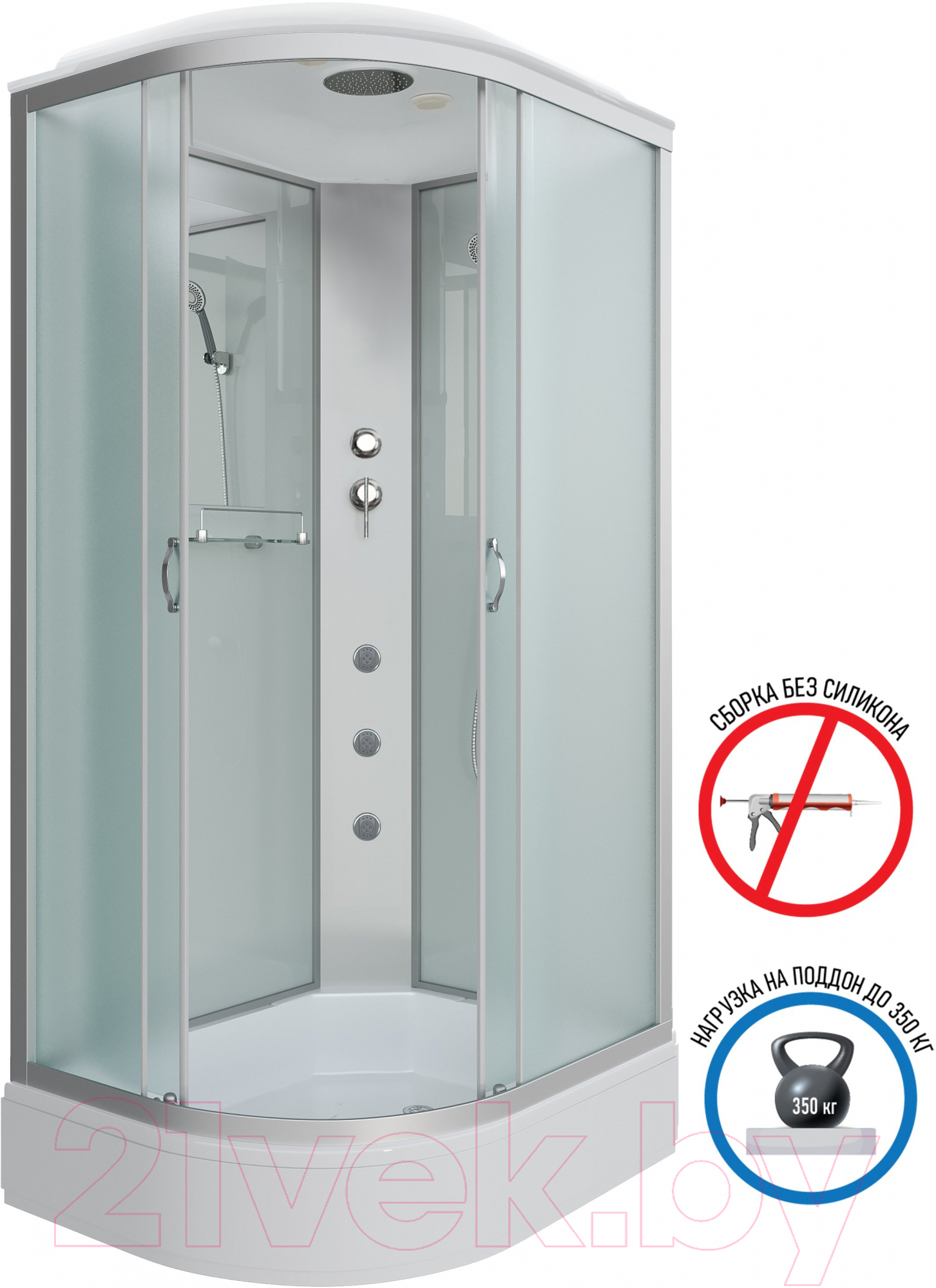 Душевая кабина Niagara NG-33084-14RG 100x80 (матовое стекло) — фото 2