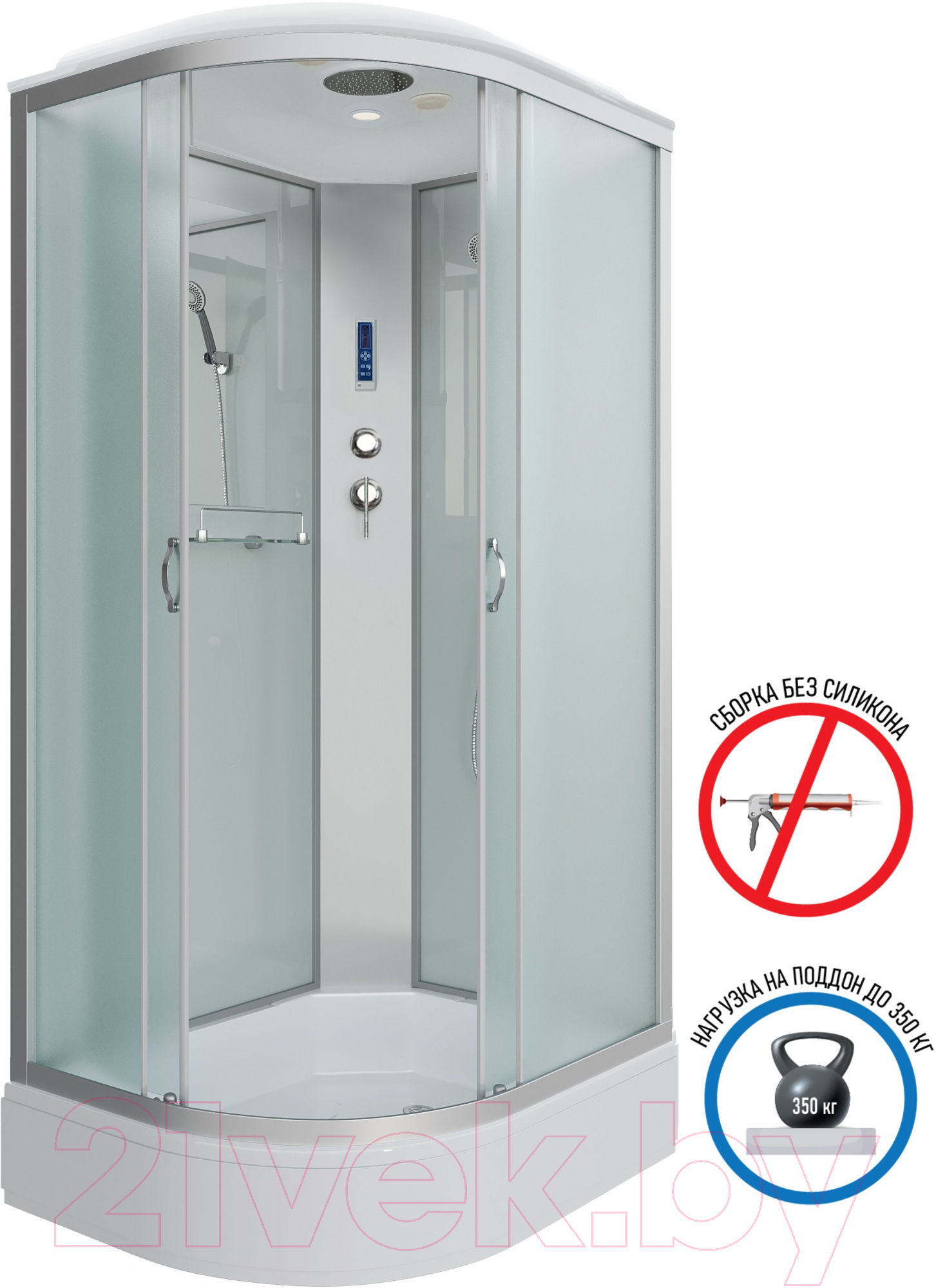 Душевая кабина Niagara NG-33084-14RP 100x80 (матовое стекло) — фото 2