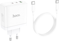 Зарядное устройство сетевое Hoco N30 + кабель Type-C to Type-C (белый) -