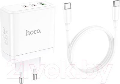 Зарядное устройство сетевое Hoco N30 + кабель Type-C to Type-C (белый)