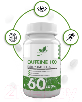 Пищевая добавка NaturalSupp Кофеин (60капсул)