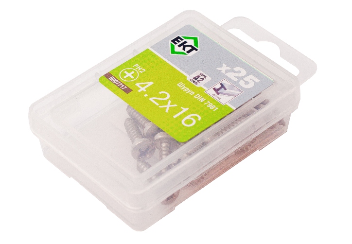 Шуруп ЕКТ С полукруглой головкой PH 4.2x16 DIN7981 / B007717 (25шт, сталь) — фото 2