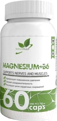 Витаминно-минеральный комплекс NaturalSupp Магний + В6 Magnesium + B6 (60капсул)