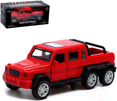 Масштабная модель автомобиля Автоград Джип 6X6 / 7668745 (красный)