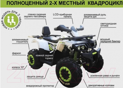 Квадроцикл Motoland 200 Wild Track Lux без ПТС (белый)