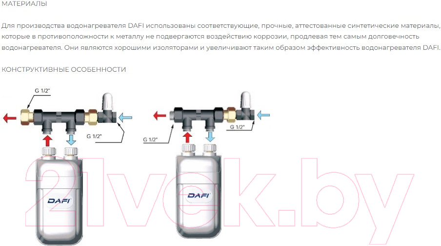 Проточный водонагреватель Dafi Х4 11.0кВт