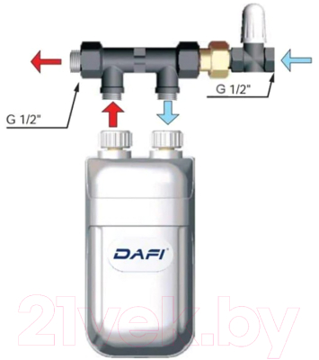 Проточный водонагреватель Dafi Х4 5.5кВт (220В)
