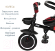 Миниатюра изображения товара Трехколесный велосипед с ручкой Pituso Elite Plus / JY-T05Plus-Red (темно-красный)