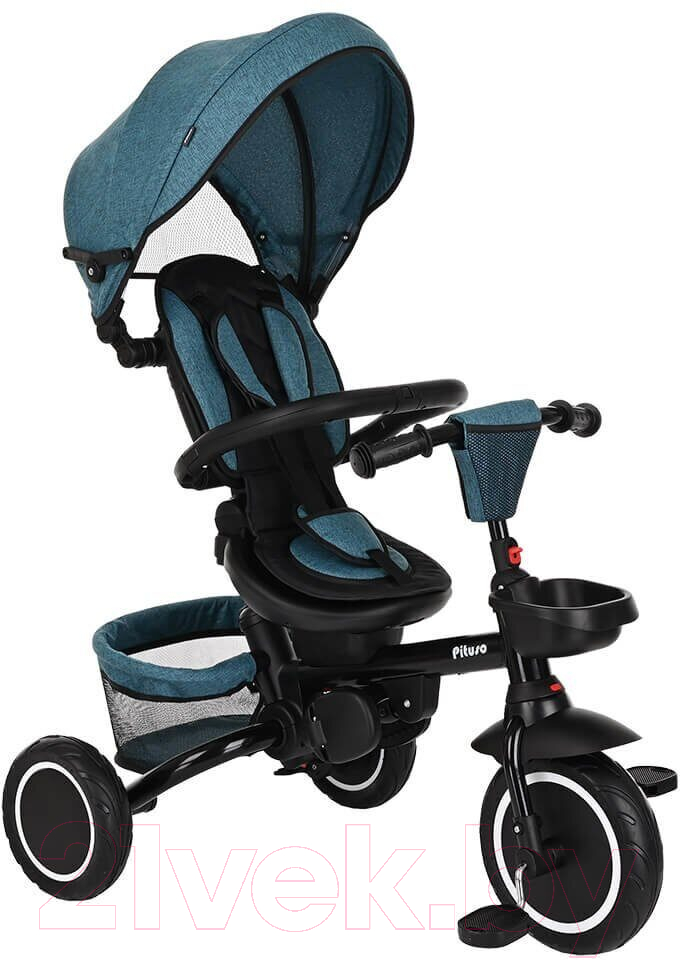 Трехколесный велосипед с ручкой Pituso Elite Plus / JY-T05Plus-Teal (сине-зеленый) — фото 2