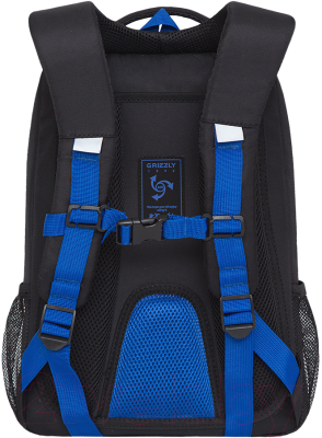 Школьный рюкзак Grizzly RB-156-1m (черный/синий)