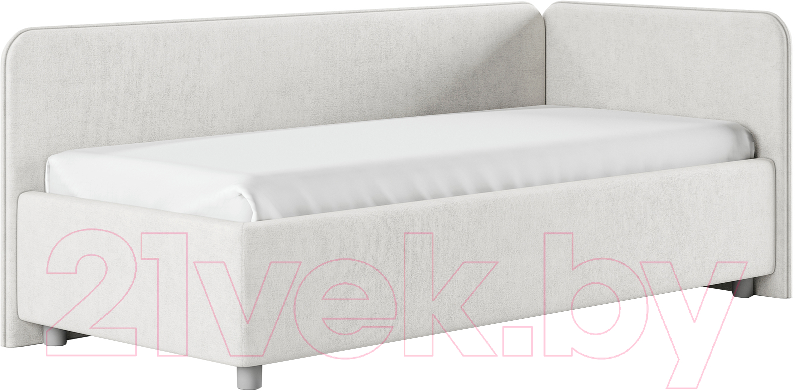 Каркас кровати Сонум Capri R 90x200 (микровелюр белый) — фото 1