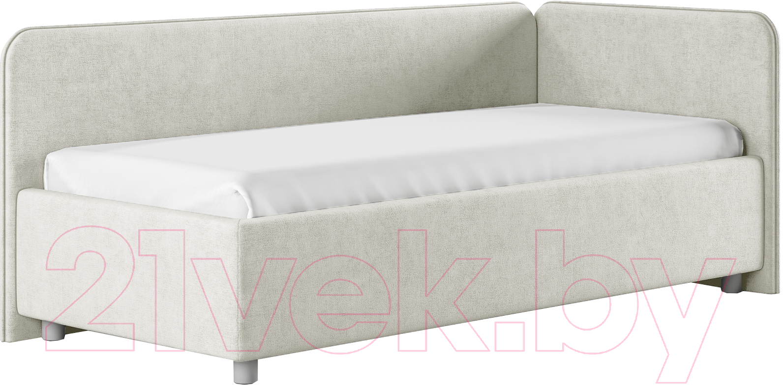 Каркас кровати Сонум Capri R 90x200 (микровелюр светло-серый) — фото 1