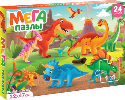 

Развивающая игра, Мега-пазл Мир динозавров / 9319942