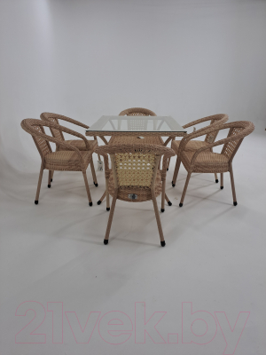 Стол садовый AIKO Deco 7035П стол-2 прямоугольный 120x90x75 (6 мест)