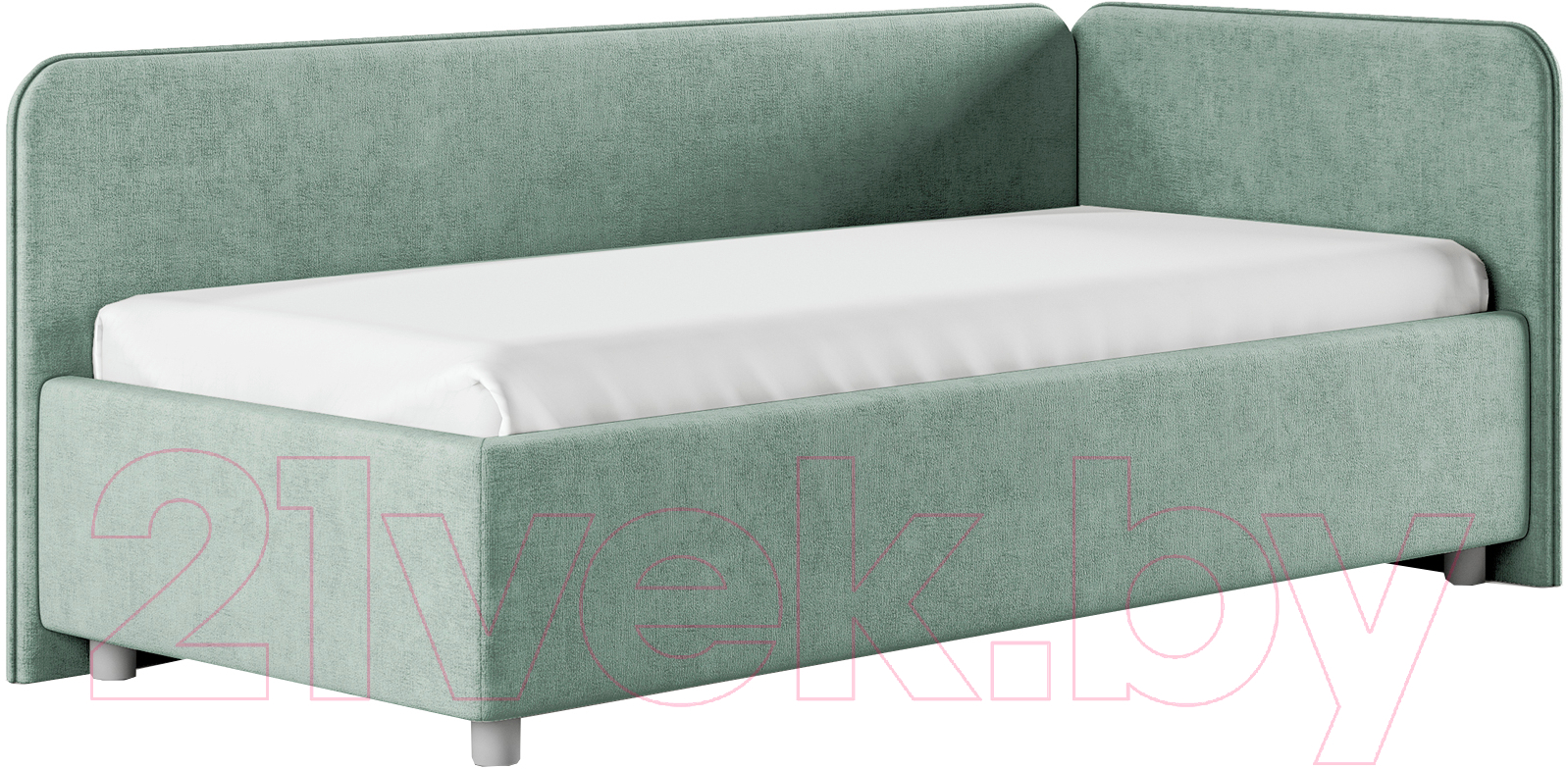 Каркас кровати Сонум Capri R 90x200 (микровелюр селадон) — фото 1