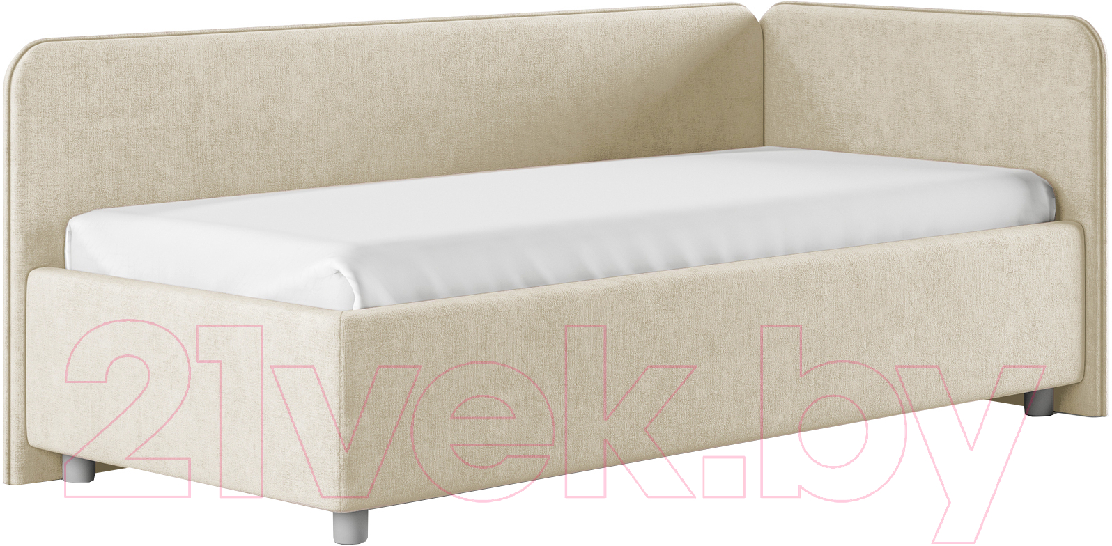 Каркас кровати Сонум Capri R 90x200 (микровелюр кремовый) — фото 1