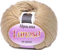 Пряжа для вязания Lanoso Alpacana 35% шерсть, 40% акрил, 25% альпака / 3004 (130м, светло-бежевый) - 