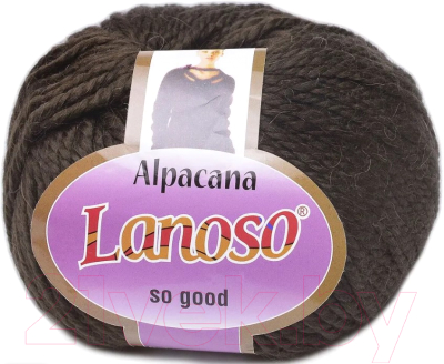 Пряжа для вязания Lanoso Alpacana 35% шерсть, 40% акрил, 25% альпака / 3007 (130м, темно-коричневый)