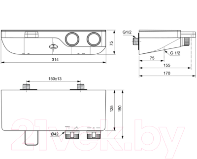 Изображение товара Смеситель Ideal Standard Ceratherm A7330AA