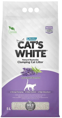 Наполнитель для туалета Cat's White Лаванда (5л/4.25кг)