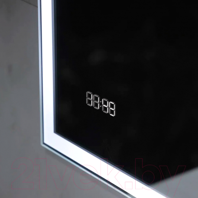 Зеркало Пекам Greta 140x80 / greta-140x80dcl (с подсветкой, с сенсором на взмах руки, часами)